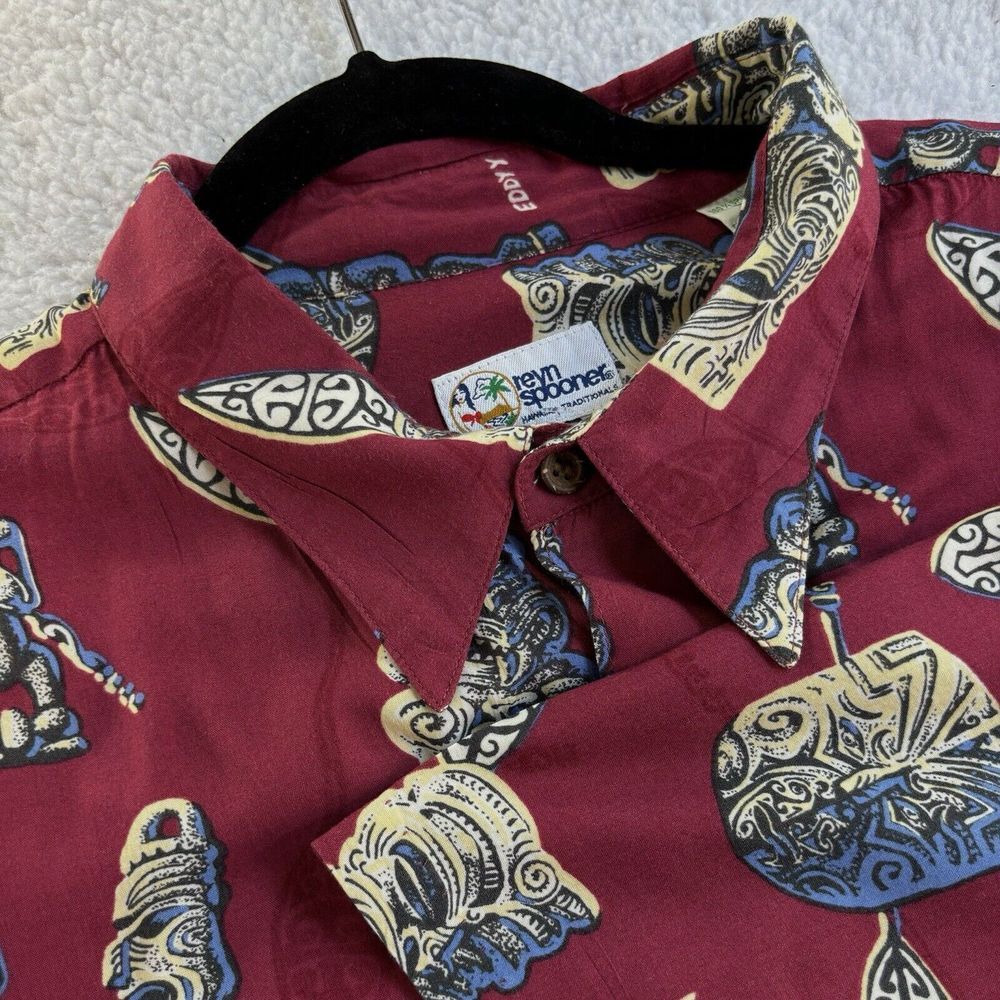 Reynolds Spooner‎ Hawaii Traditional "Eddy" Size XXL Maroon/ Blue Rayon